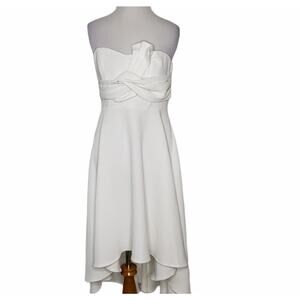 Angel Biba White Bridal Strapless High Low Dress Fit & Flare Women 8US